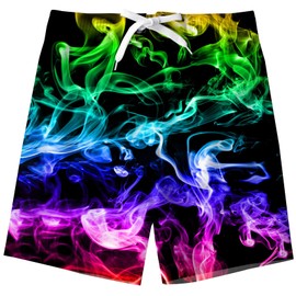 TUONROAD Boys Swimming Shorts Funny 3D Print Quick Drying Swimming Trunks with Mesh Lining Summer Beach Shorts 5-14 Years, 1 colourful purple, 7 - 8 years