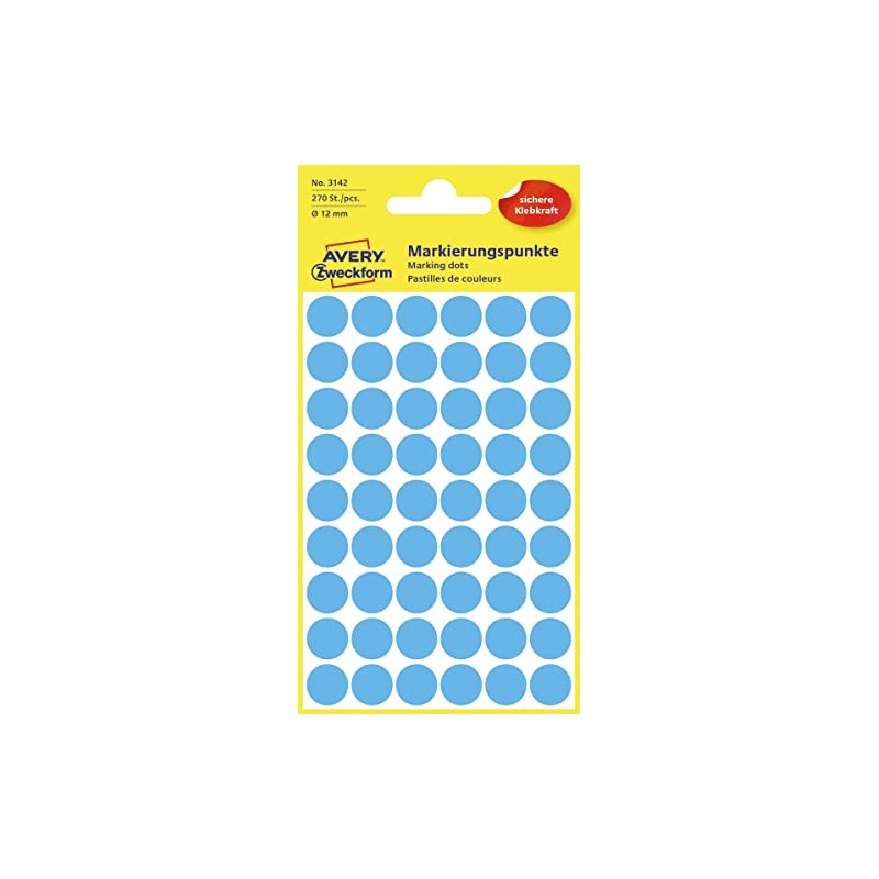 Blue Dots 12mm Stickers