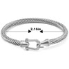 Gleamart Silver Cable Bracelet for Women Stainless Steel Twisted Bangle