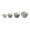 Creative Co-Op Black & White Stoneware Measuring Cups with Gold