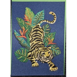Papyrus RARE PAPYRUS EMBROIDERED TIGER JUNGLE BLANK INSIDE ALL OCCASIONS FELT CARD