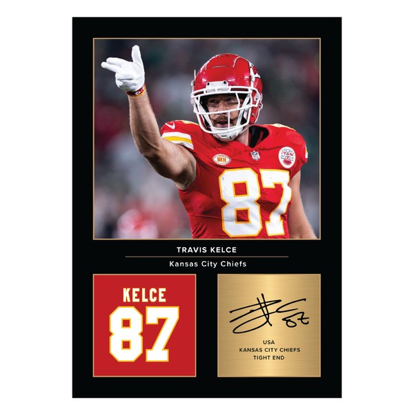 Icons Wall Art Travis Kelce Signed A4 Printed Photo Picture
