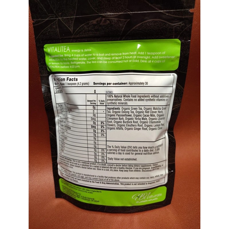 Hb Naturals VitaliTEA Energy & Full Body Detox Organic Loose