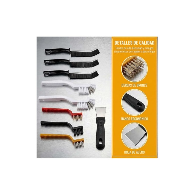 11 Pcs Cepillos de Limpieza para Grietas, Cepillo de Cerdas