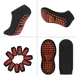 IBLUELOVER 10Pairs Kids Grip Socks Non-slip Yoga Socks Ankle Socks Low Cut Cotton Short Socks Soild Color Rubber Dot Football Socks for Boys Girls 6-12 Years Yoga Fitness Dance Ballet