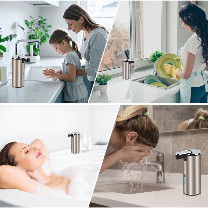 MEKOTRIN Automatic Soap Dispenser Stainless Steel Touchless 330ml Large Capacity