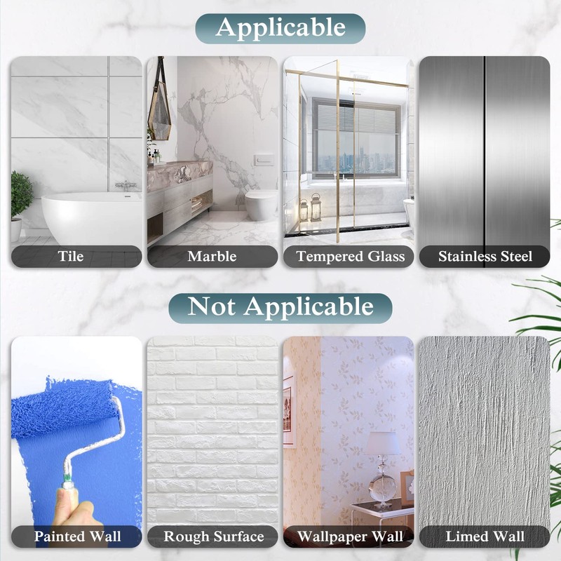 EAGMAK 2 Pack Transparent Shower Caddy Adhesive for Replacement, No