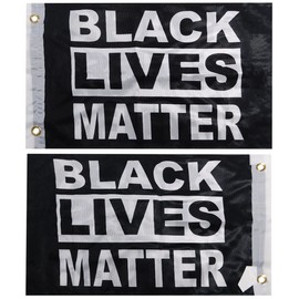 Black Lives Matter BLM Black & White Premium Quality Heavy Duty Fade Resistant 12x18 12"x18" Double Sided 100D Rough Tex Knit Nylon Boat Flag Banner Grommets