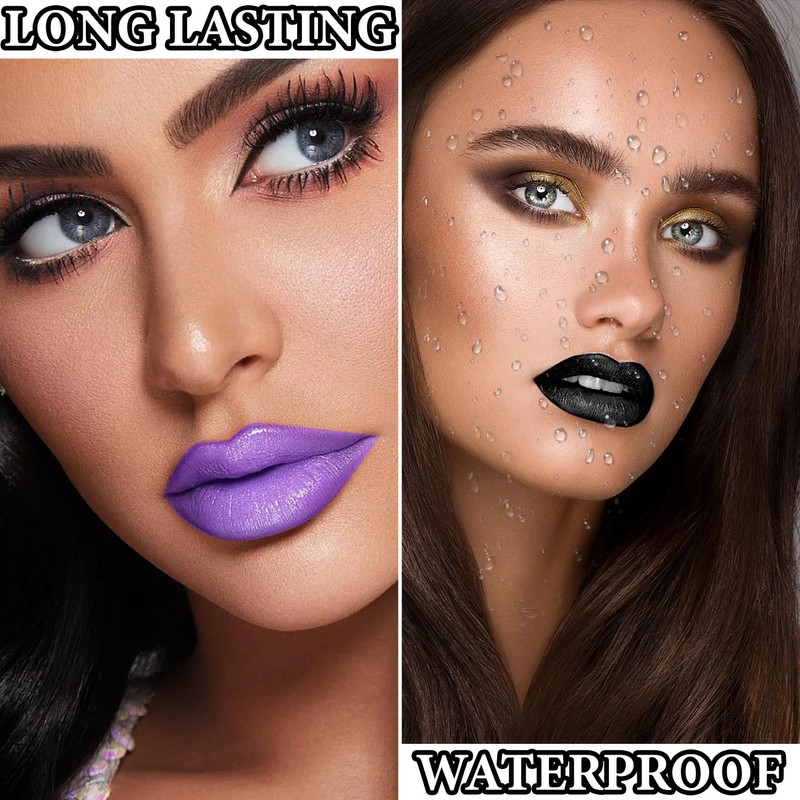 WENJLYJ 4 Colors Dark Black White Purple Red Matte Liquid