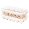 Obsoorth 2 Pack Egg Holder for Fridge with Lid, Stackable