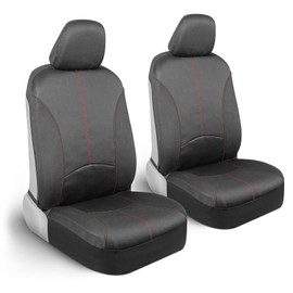Motor Trend SpillGuard Waterproof Car Seat Covers for Front Seats, Red Stitching – Durable Neoprene Car Seat Protectors, Easy to Install, Interior Covers for Auto Truck Van SUV
