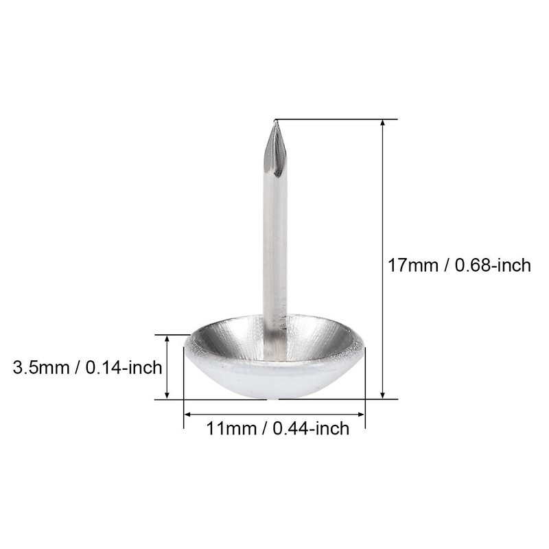 sourcing map Upholstery Nails 11 mm Round Head 17 mm