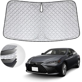 WAIROGA Lexus ES Front Sun Shade, 6-Layer Construction, Special Design, UV Protection, Storage Bag, Easy Installation, No Suction Cup, Manufacturer Direct (Silver, Lexus ES ES300h 7th Gen, AXZH10)
