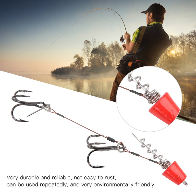 Portable Fishing Steel Wire Fishing Rigs with Treble Fish Hooks