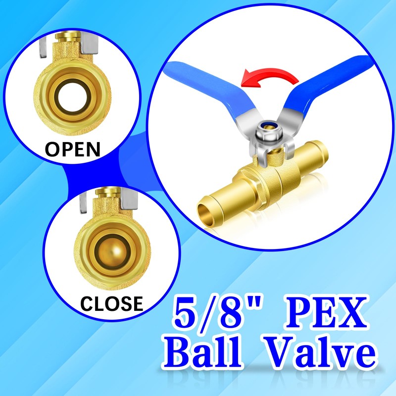 Brass 3/4" In-Line Heater Hose Shut Off Valve Kit -