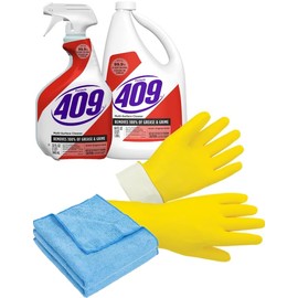 Aserson Multi-Surface Cleaner Spray, 32 oz. and Household Cleaner Refill, 64 oz. Bundle with Microfiber Cleaning Cloths and Latex Gloves