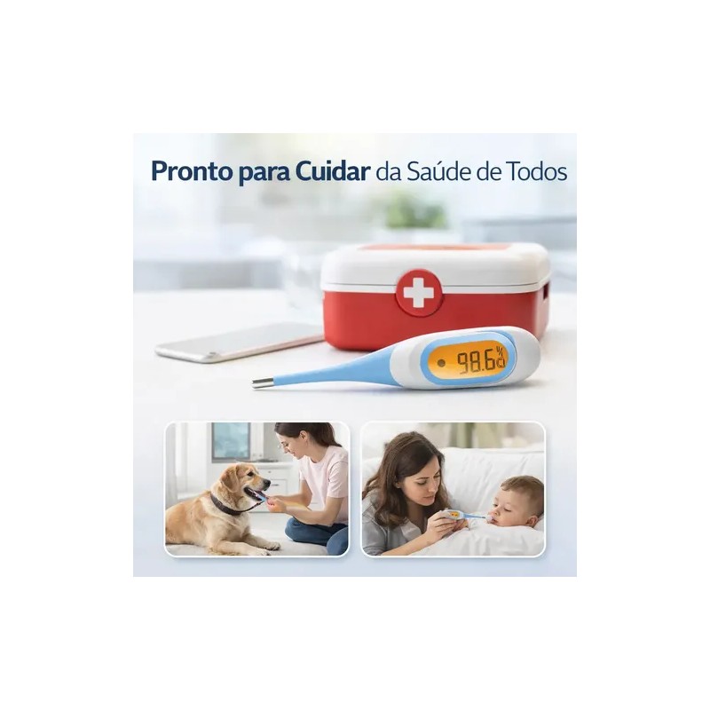 Termómetro Edge Slim Retroiluminado De Contacto Flexible Azul
