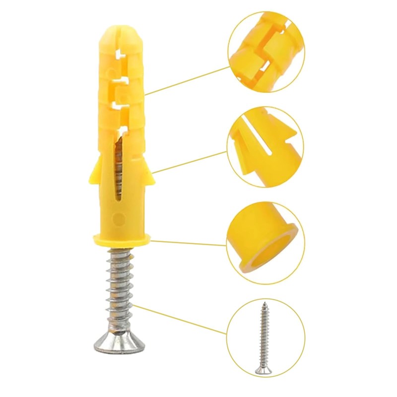 Leliafleury 20Pcs Wall Plugs and Screws Set M8*60 Expansion Pipe