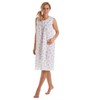 Lady Olga Poly Cotton Sleeveless Summer Nightie 24317 Blue 14-16