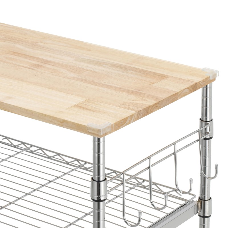 Finnhomy 3-Tier Rolling Kitchen Cart with 18" D x 30"