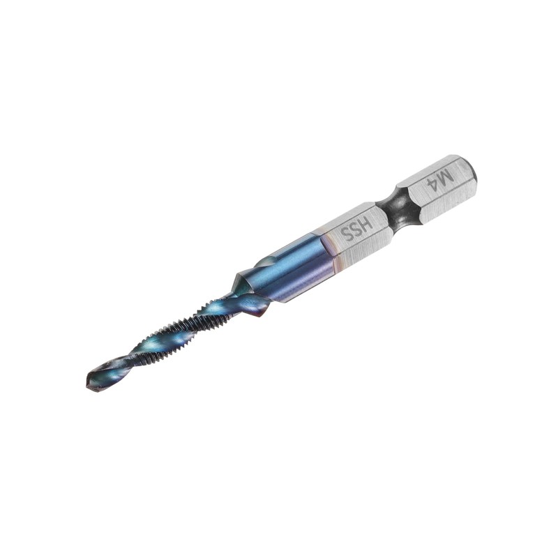 sourcing map Combination Drill and Tap Bit, Metric M4 x