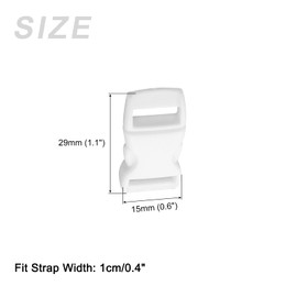 METALLIXITY Side Quick Release Buckle (10mm/0.4") 20Pcs, Plastic Adjustable Buckles - for Backpack Strap, White