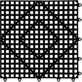 San Jamar Versa-Mat Bar Service Mat, Bar Mat, Bar Spill Mat with Non slip for Restaurants, Plastic, 12.5 x 12.5 x 0.63 Inches, Black (Pack of 24)