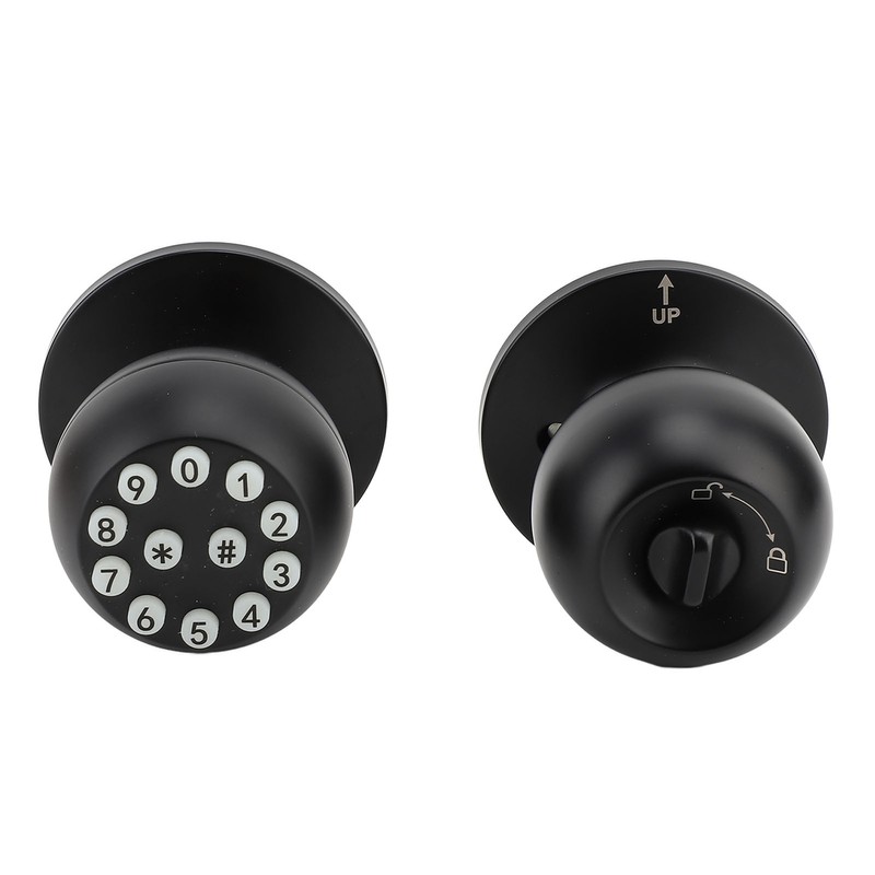 Keypad Door Knob with Lock and Key Round Ball Electronic