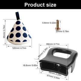 HSUYUN 2 Piece Pot Handle Set, Short Pot Side Handle Replacement Part, Black Pot Handle Replacement, Replaces Old Pot Holders, with Screws and Anti-scald Accessories, for Pressure Cookers, Soup Pots