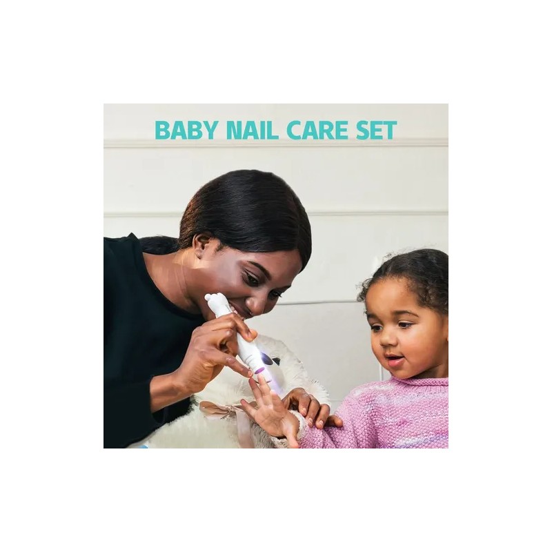 Kit Limador Uñas Cortaúñas Para Bebe Eléctrico Luz Led