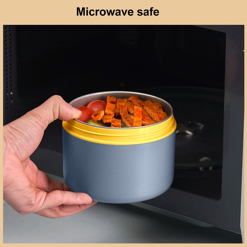 Bento Lunch Box Round with Lid Bag Leakage Proof Stainless