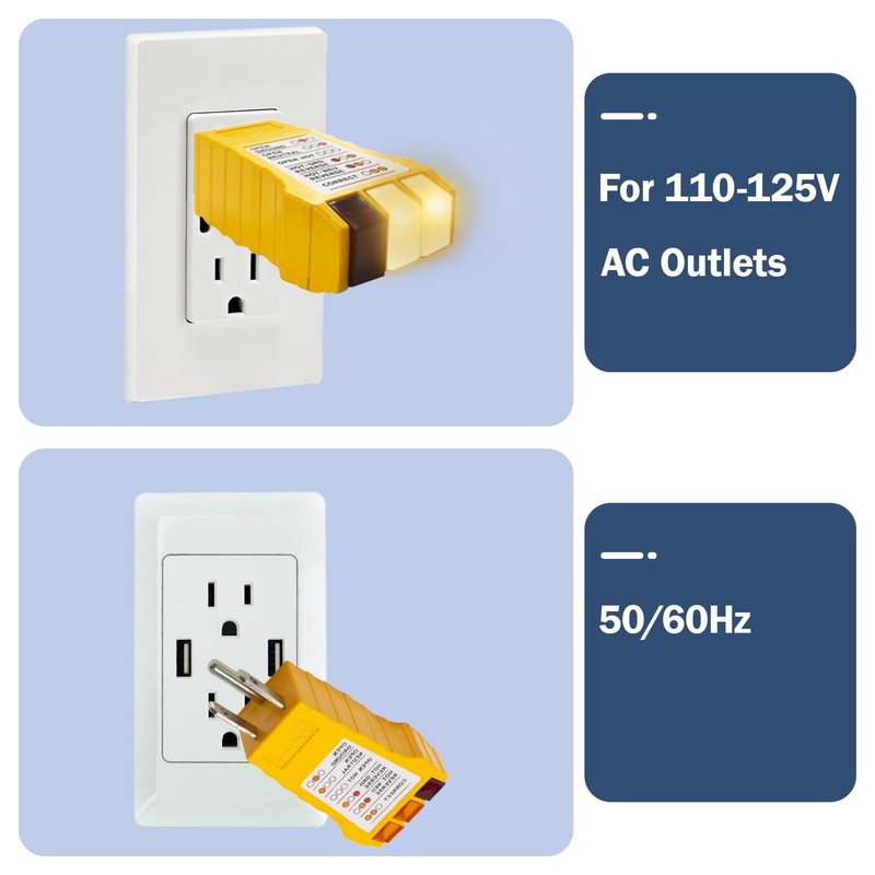 Outlet Tester with Electrical Receptacle Test,Socket Tester for North American
