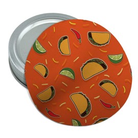 Delicious Taco Fiesta Pattern with Chili and Lime Round Rubber Non-Slip Jar Gripper Lid Opener