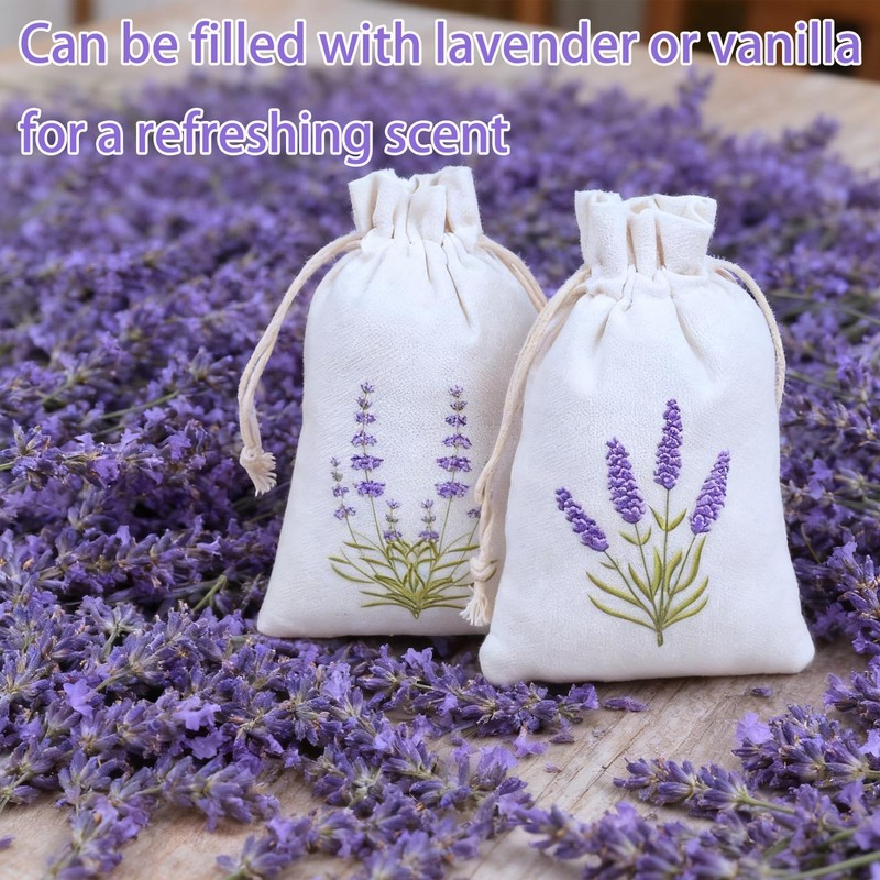 6 Pcs Lavender Bags,Dried Lavender Sachet Empty for Wardrobes and