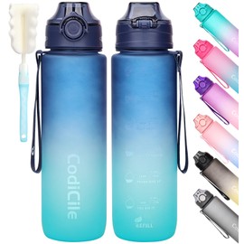Gobravio Sports Water Bottle 1L Drinks Bottle BPA Free Water Bottle with Lock Cover & Leak Proof,for Gym, School,Cycling,Outdoor,Sports,Fitness& Office