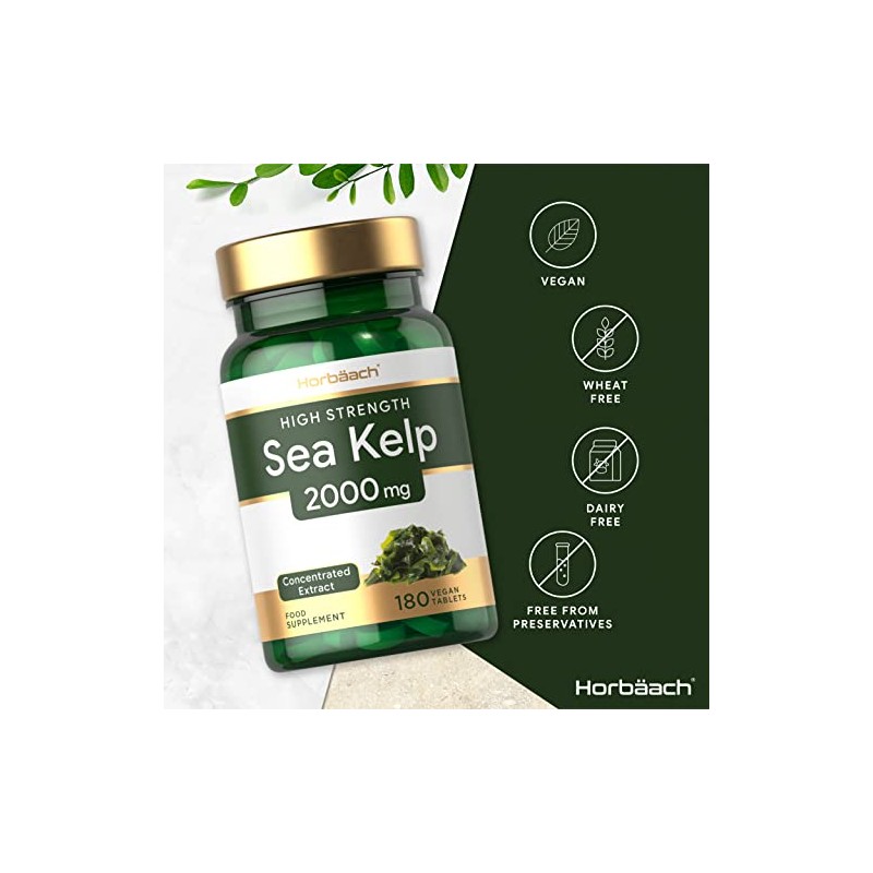 Sea Kelp 2000 mg | 180 Vegan Tablets | Natural