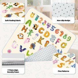 Baby Play Mat, 1-Inch Thick Foam 50" X 50" Playpen Mat,Waterproof & Non - Slip Playmat for Baby Play on Floor, Wipe - Clean, Ideal for Infants, Toddlers & Kids' Crawling and Tummy Time(Animal)