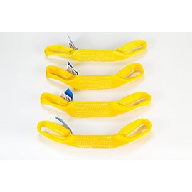 LOADCARE 4 x Cross Strap for Car Transport Belt, Car Lashing Strap, Car Lashing Strap, Yellow 0.35 m