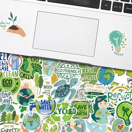 Save Planet Earth Stickers |50 Pcs Eco Friendly Waterproof Vinyl Decals for Bike Water Bottles Laptop Bicycle Refrigerator Cup Luggage Computer Mobile Phone Skateboard Décor