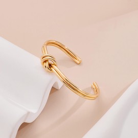 LILIE&WHITE Bangle Bracelet for Women Wide Bangle for Women - Luxury Braided Bangle in Gold, Elegant and Fashionable Design - Everyday and Special Occasion Bangle, Copper, No Gemstone