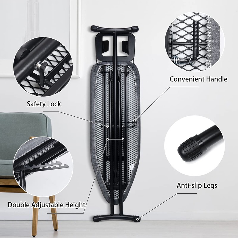 Duwee 12"x36" Ironing Board with Heat Resistant Cover and Thicken