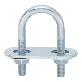 uxcell Round U-Bolts, 2 Set 20mm Inner Width 50mm Length M6 Zinc-Plated Carbon Steel U Clamp Bolt with Nuts and Plates, for Boat Trailer