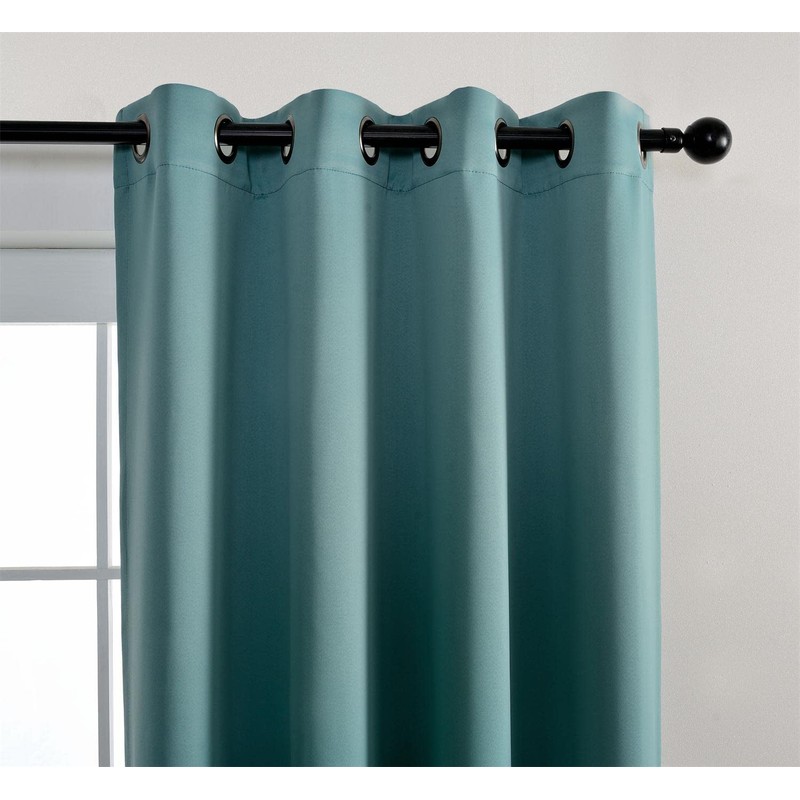 MIUCO 1 Pair Thermal Insulated Grommet 52-Inch-by-95-Inch Blackout Window Curtain
