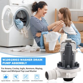 W10919003 W10775446 Washer Drain Pump Assembly Compatible with Whirlpool Kenmore Maytag Crosley Amana Top Load Clothes Washing Machine Replacement Parts AP6038235 EAP11770076 PD00042517 PS11770076