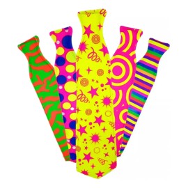 36 Corbatas Para Fiestas Colores Neon Batucada Graduación Neón