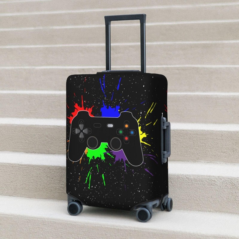Lukbfall Video Game Controller Pattern Luggage Suitcase Covers Elastic Washable