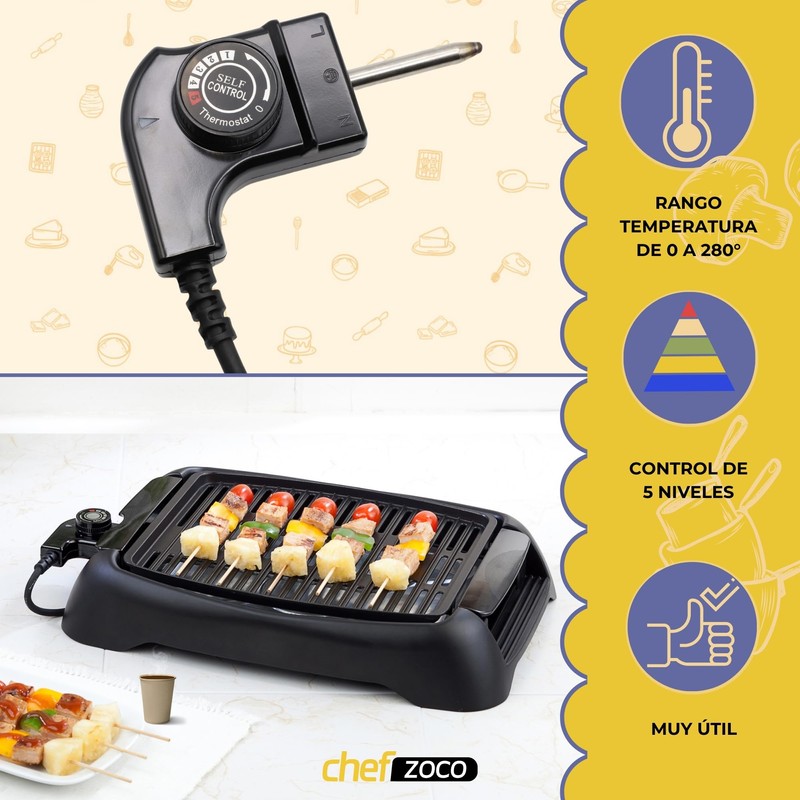 CHEFZOCO Grill Plate Cable, Thermostatic Cable for Electric Grill, Thermostat