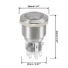 uxcell Latching Metal Push Button Switch 22mm Mounting Dia DPDT