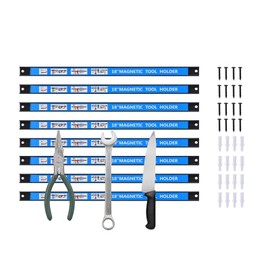 CooFel Magnetic Tool Holder 18 Inch 8 Pack Heavy Duty Magnet Tool Bar Strip Rack Wall Mount Blue