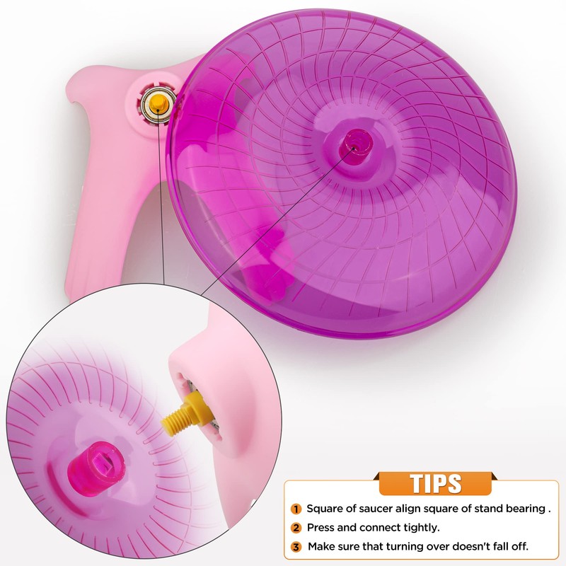 Hamster Wheel Silent Saucer Spinner/Quiet Exercise Flying Runner Dwarf Hamster/Gerbil